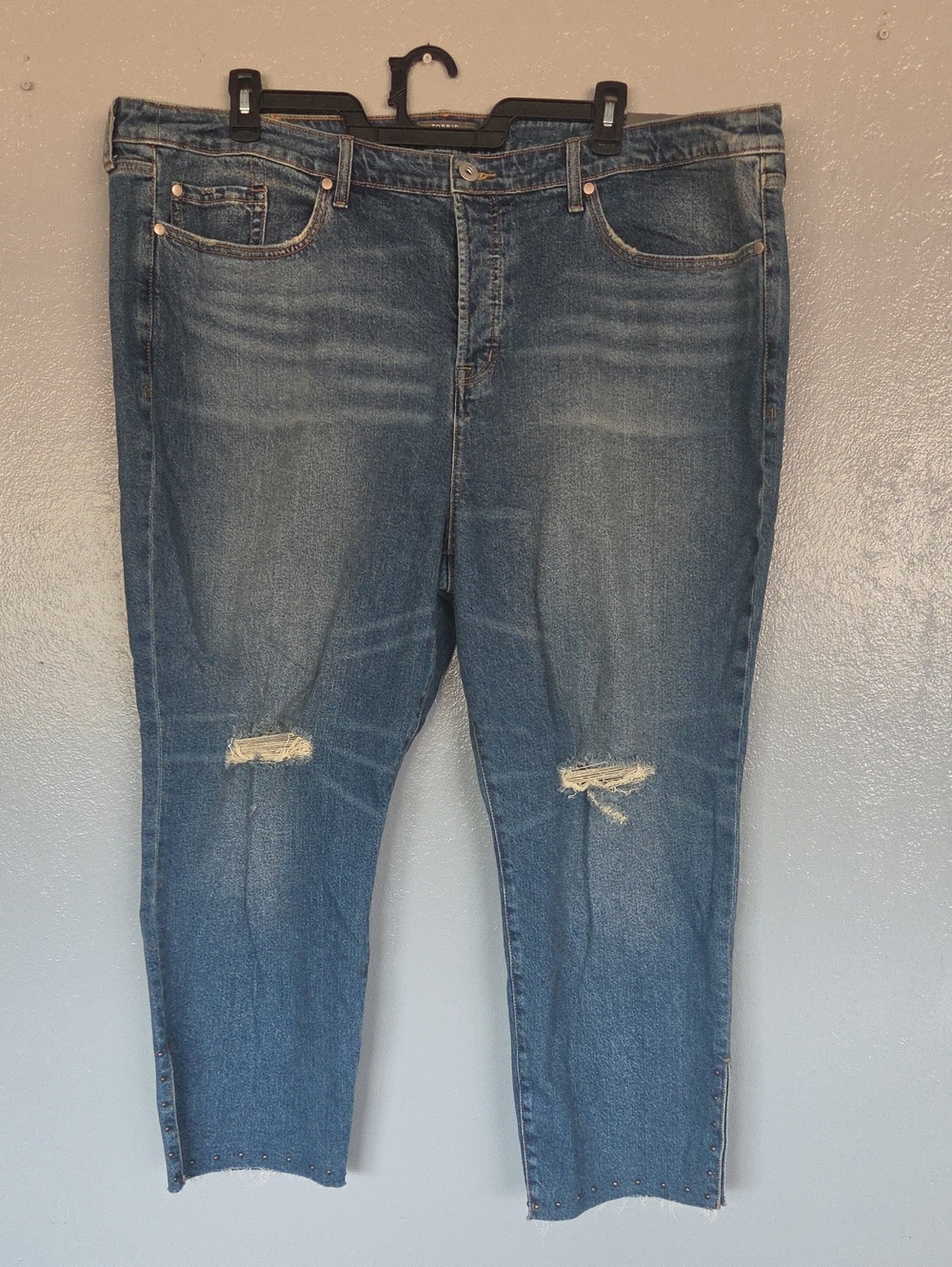 torrid Medium Blue High-Rise Distressed Boyfriend Jeans